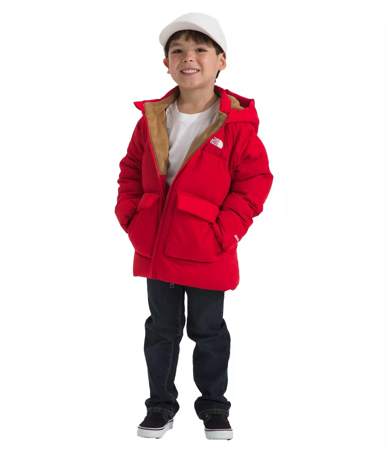 The North Face Little Kids' North Down Fleece-Lined Parka -Red